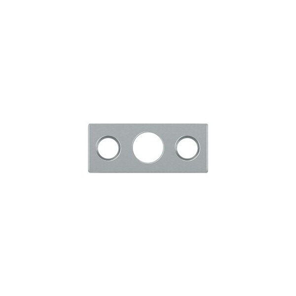 Solid Brass Strike Plate For 7 Flush Bolt, Brushed Chrome Finish, 10PK